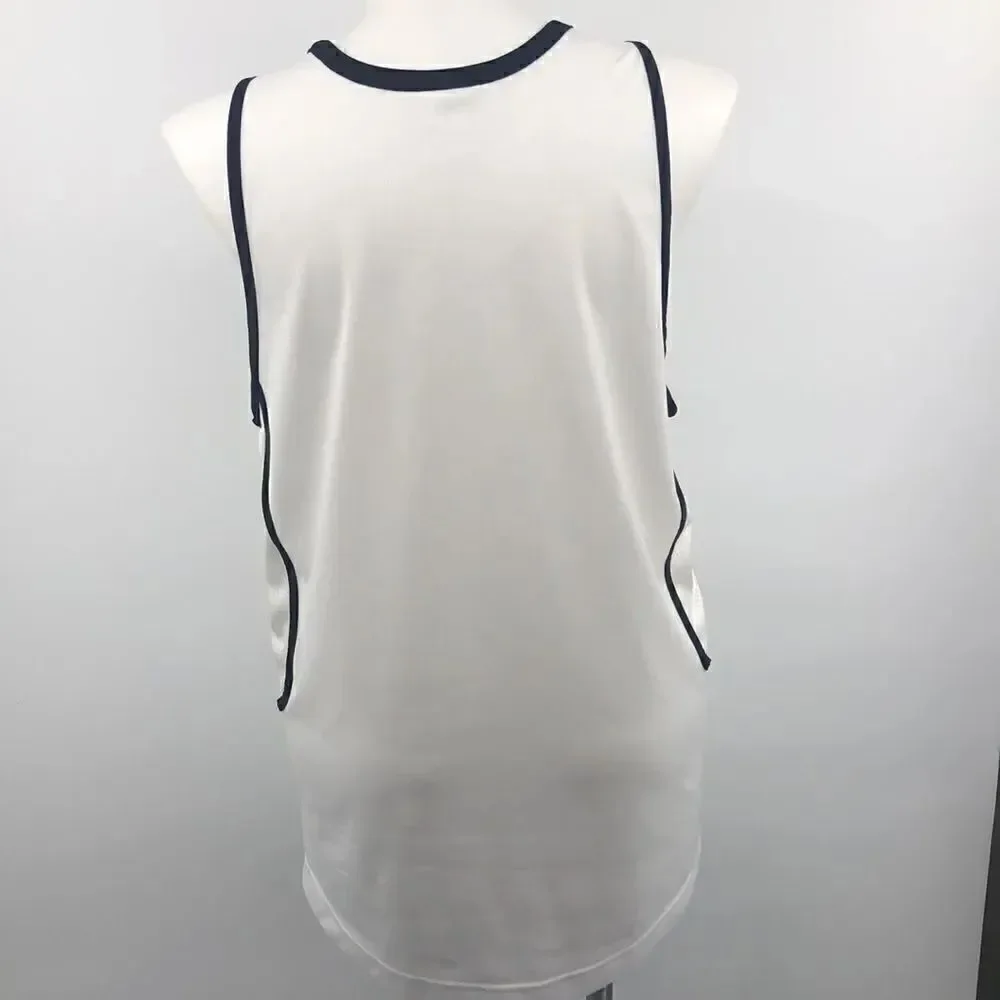 Adidas white with black trim tank